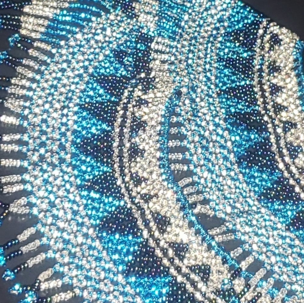 Stunning tribal statement collar bib necklace